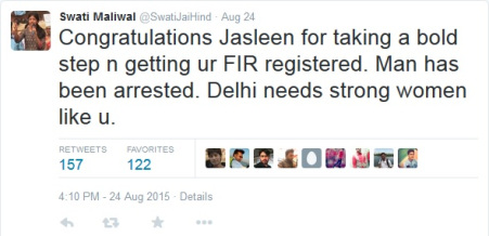 Swati Maliwal Tweet on Jasleen