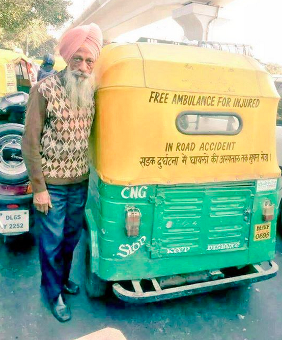 This New Delhi rickshaw driver.