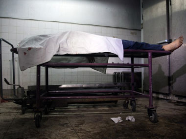 The body of Avijit Roy lies in a morgue. AFP.